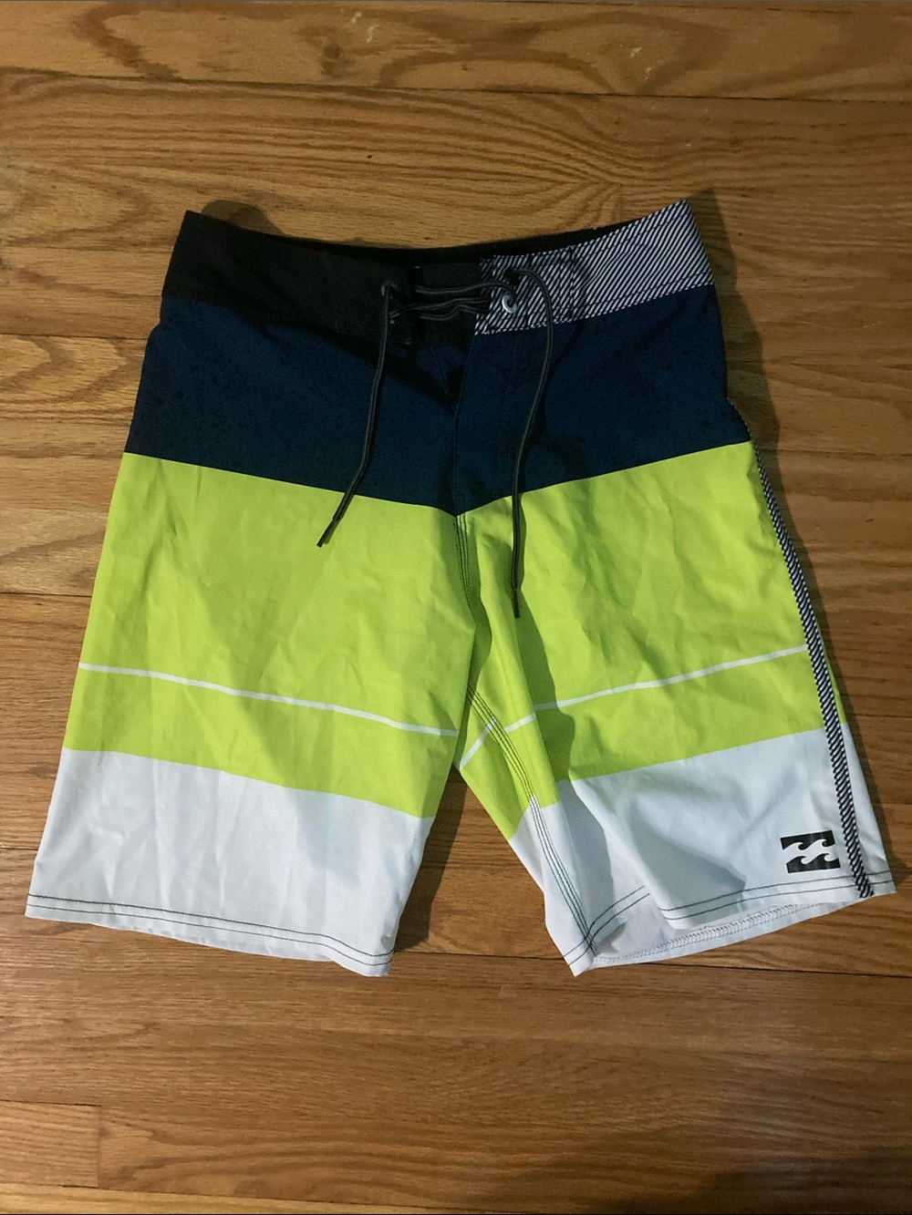 Billabong Neon Lime, Navy & White Hybrid Boardshorts